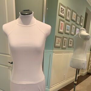 Ambiance White Ribbed Sleeveless Top